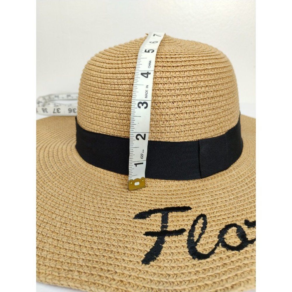 Florida Sun Hat Embroidered Tan and Black - Picture 6 of 15